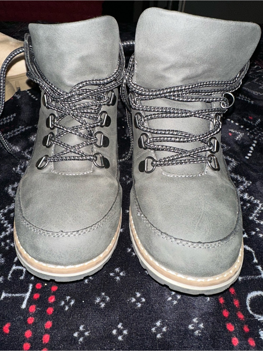 Gray Suede Hiking Boots - Lace-Up Outdoor Style